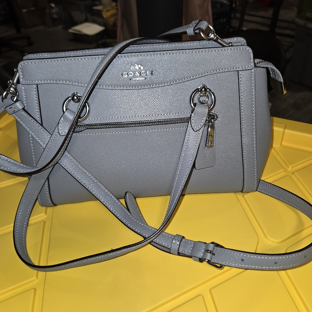 Coach purse gray leather